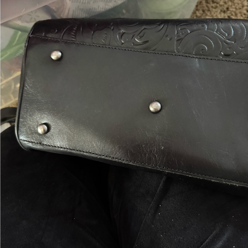 Patricia Nash Black Embossed Satchel Like New - Picture 4 of 5